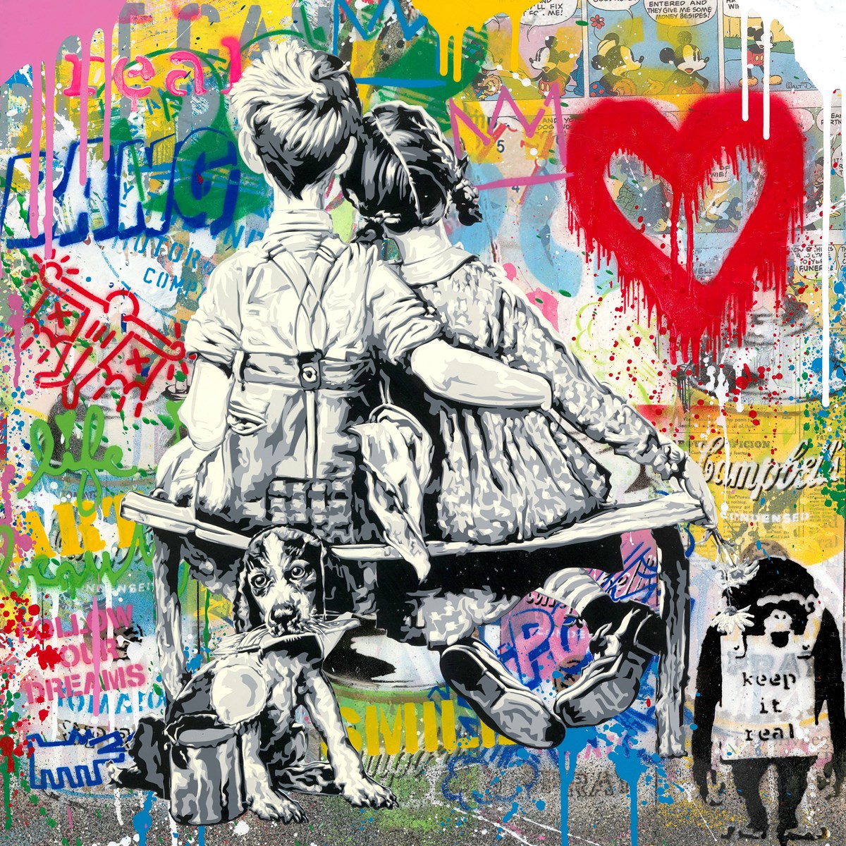 Work Well Together Original on Paper by Mr. Brainwash ART00178839