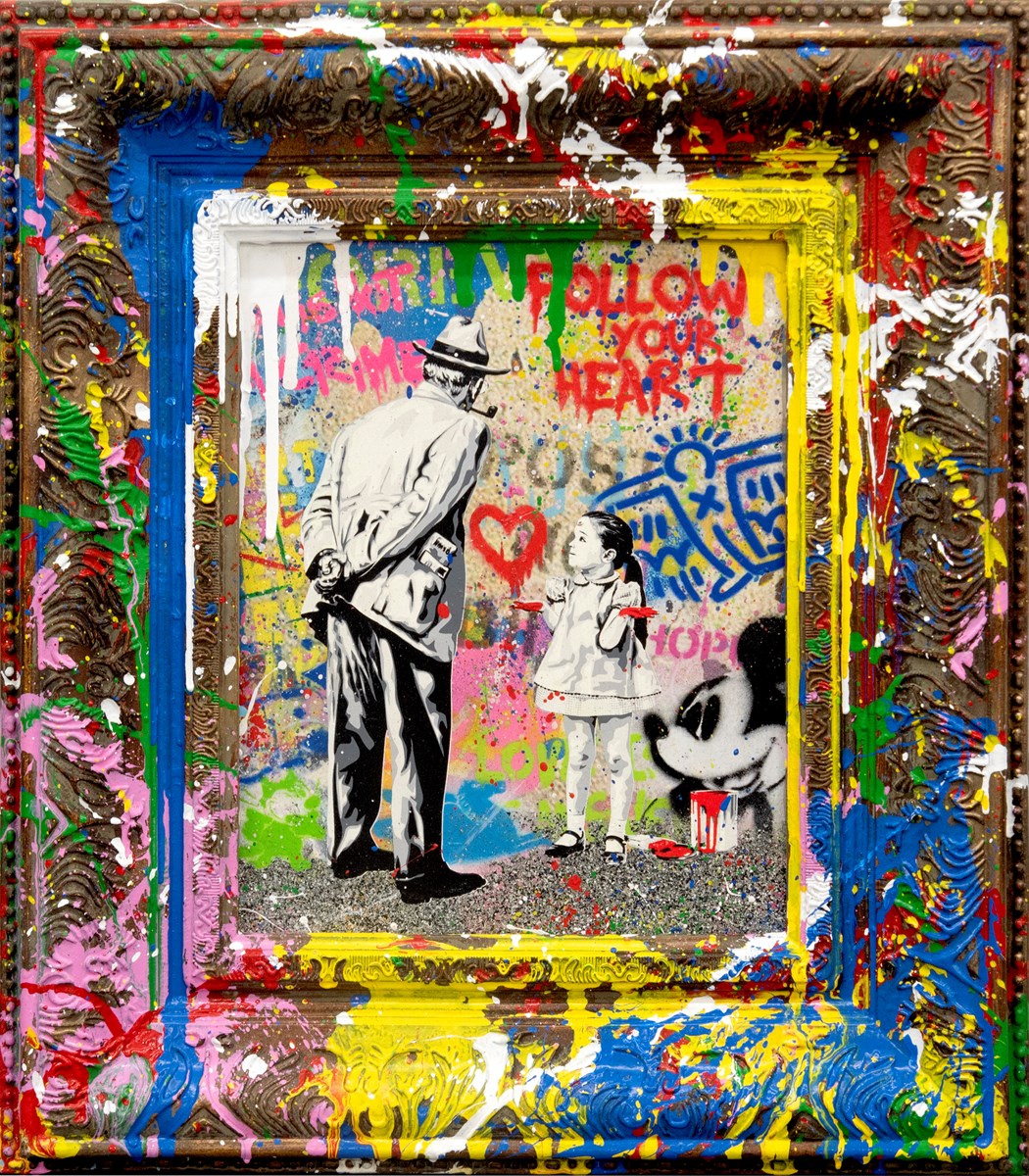 Caught Red Handed Vandalised Original on Board with Hand Painted Frame by Mr. Brainwash ART00176400