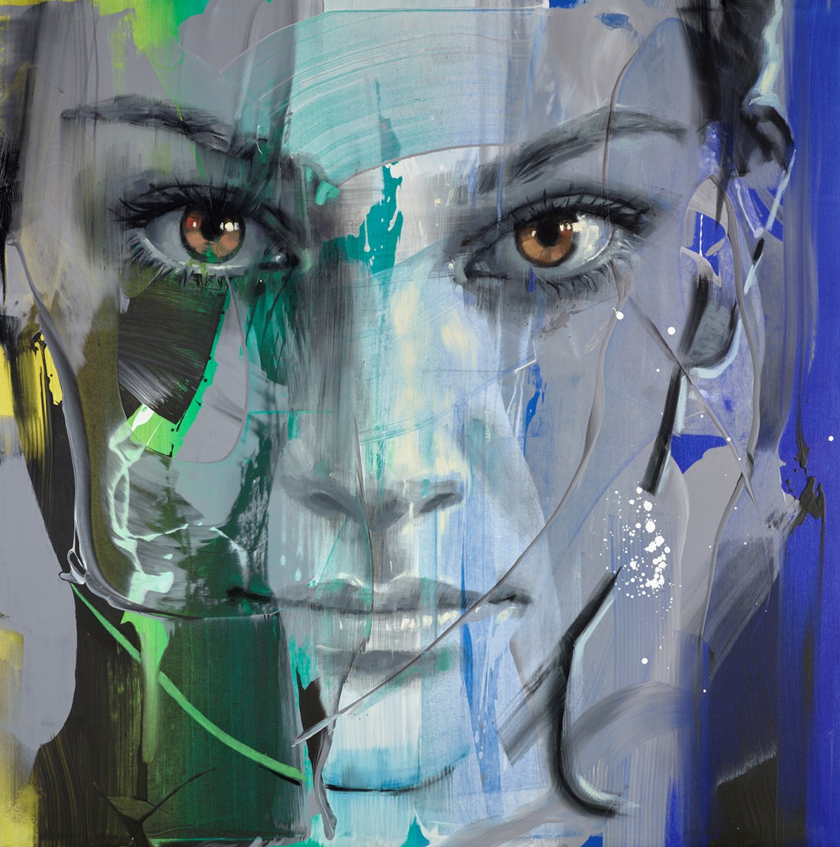 Golden Stare II Original Painting on Box Canvas by Pier Toffoletti ART00177317